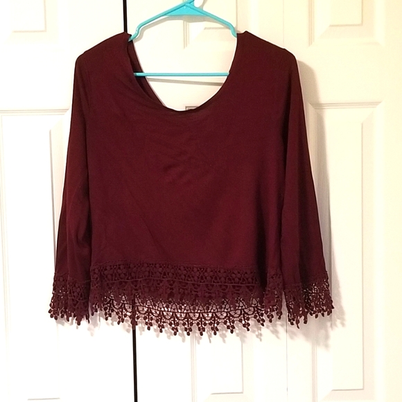 Rue21 Tops - Rue 21 Burgundy boxy top, M